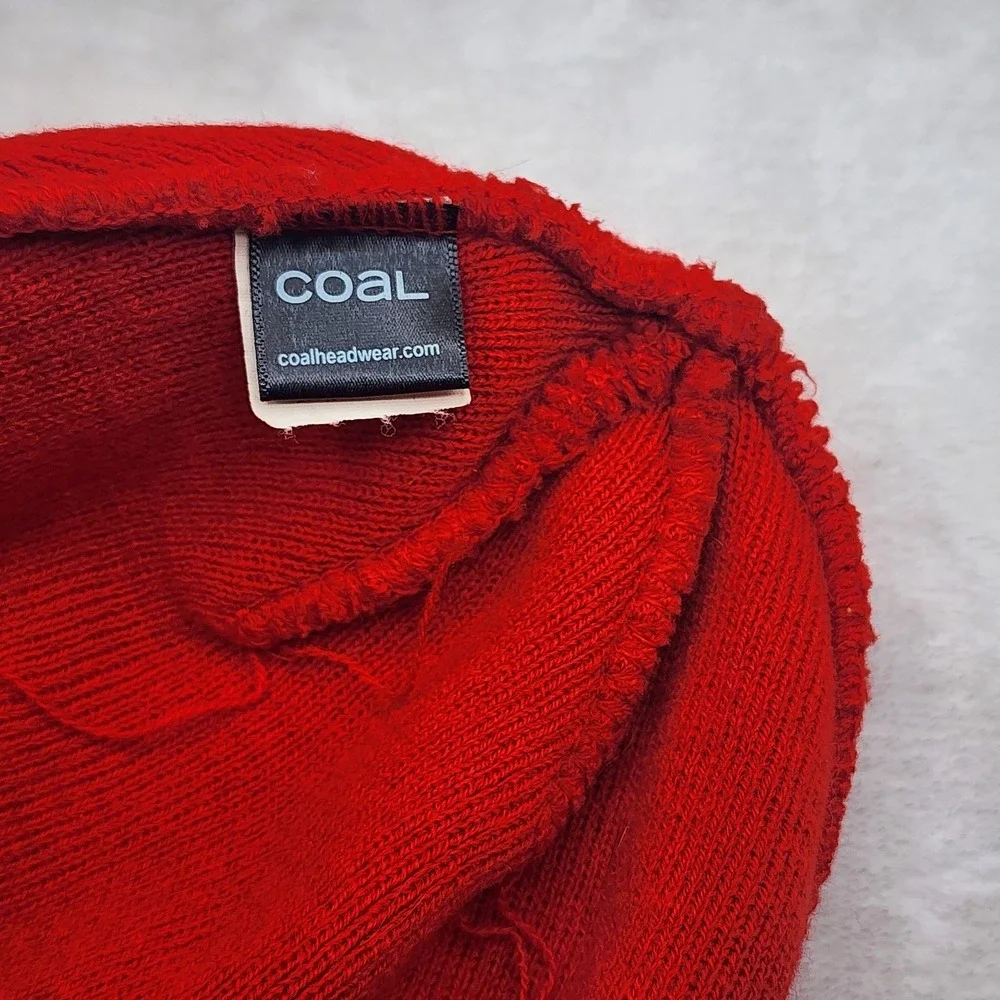 VINTAGE Coal Hat Beanie One Size Red‎ Knit Cuffed Slouch Fit Skate Skater Mens